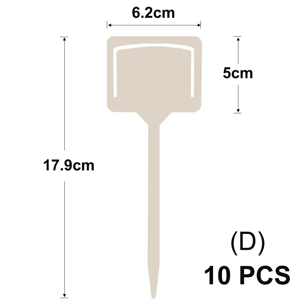 A diagram showing the dimensions of a T-shaped plant marker, measuring 6.2cm wide and 17.9cm long.