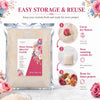 A bag of Flower Drying Silica Gel Crystals with a pink rose design, ready for storage and reuse.
