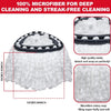 White microfiber rotary mop filling for deep cleaning and streak-free results
