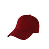 A maroon customizable cotton baseball cap shown from the side.