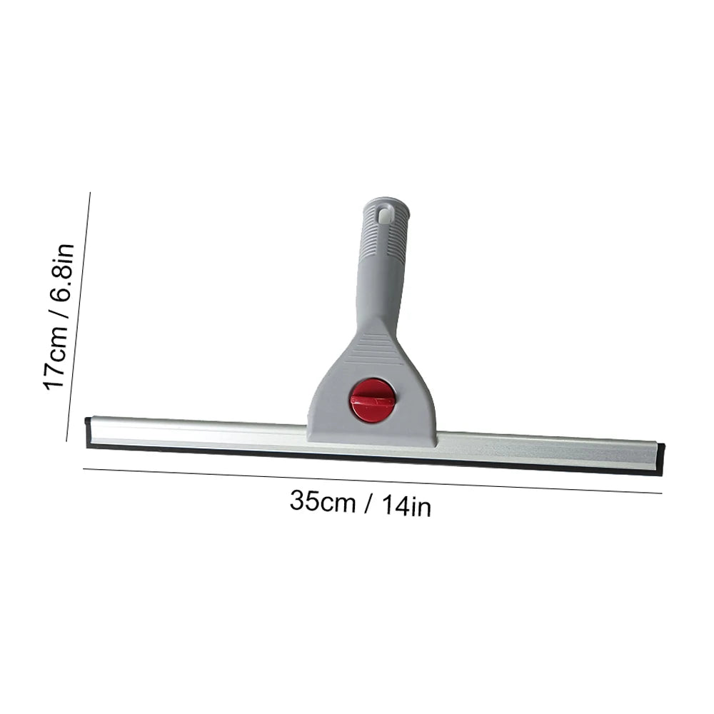 A heavy duty glass cleaning squeegee set with a gray handle and a silver blade, measuring 17cm long.