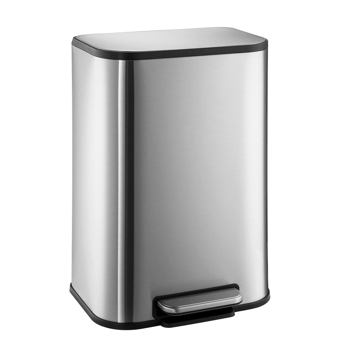 Stainless Steel Kitchen Trash Can with Soft-Close Lid