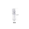 A clear glass bottle with a pump dispenser and a white cap, measuring 11.4 by 3.3 cm, containing 35ml of styling mist.
