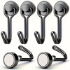 A set of heavy duty magnetic hooks in black and silver finish shown from various angles.