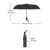 A diagram showing the dimensions of an automatic transparent folding umbrella, including its canopy size and shaft length.