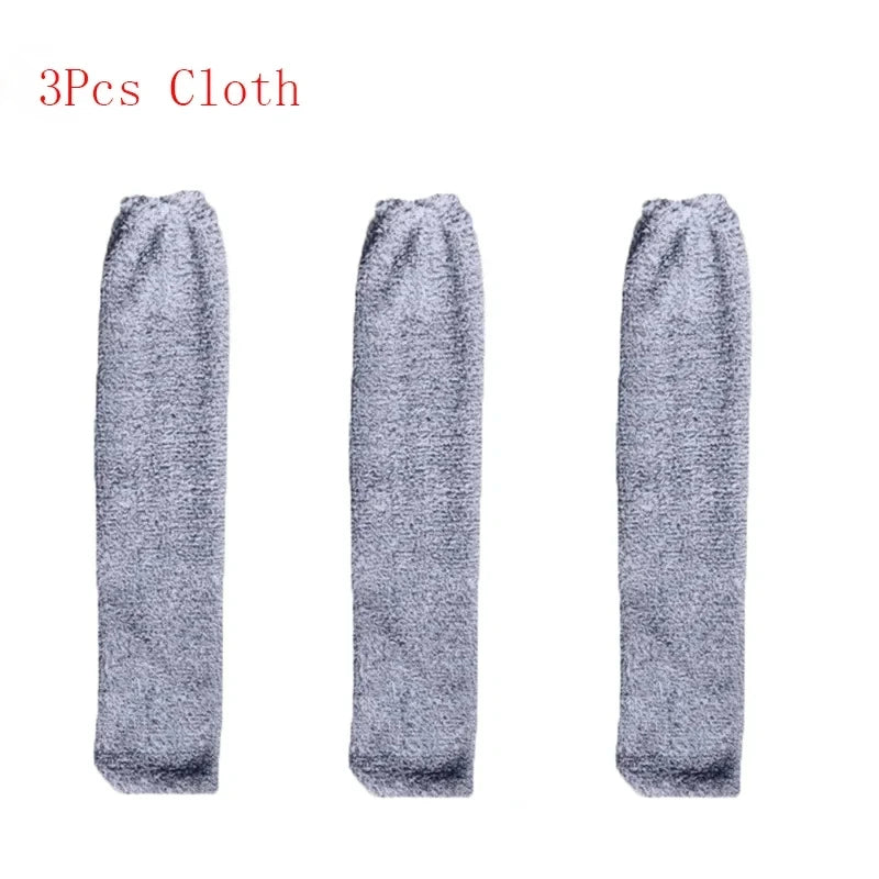 Three gray cloth items, likely cleaning cloths or similar textile products.