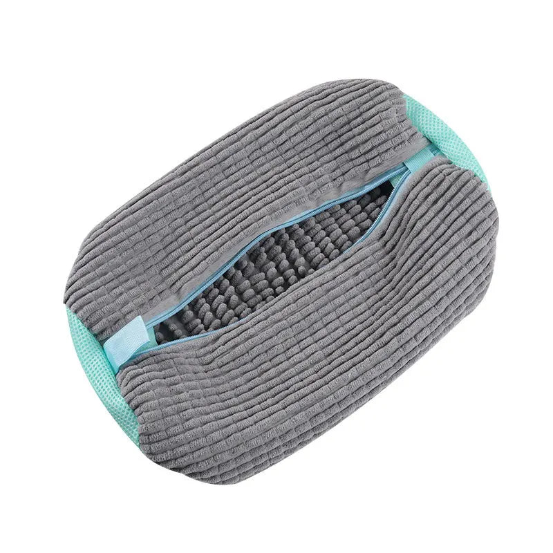 Bolsa para lavar zapatillas gris y verde azulado anti-deformación