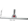 A silver glass cleaning squeegee with a gray handle and a 45cm length.
