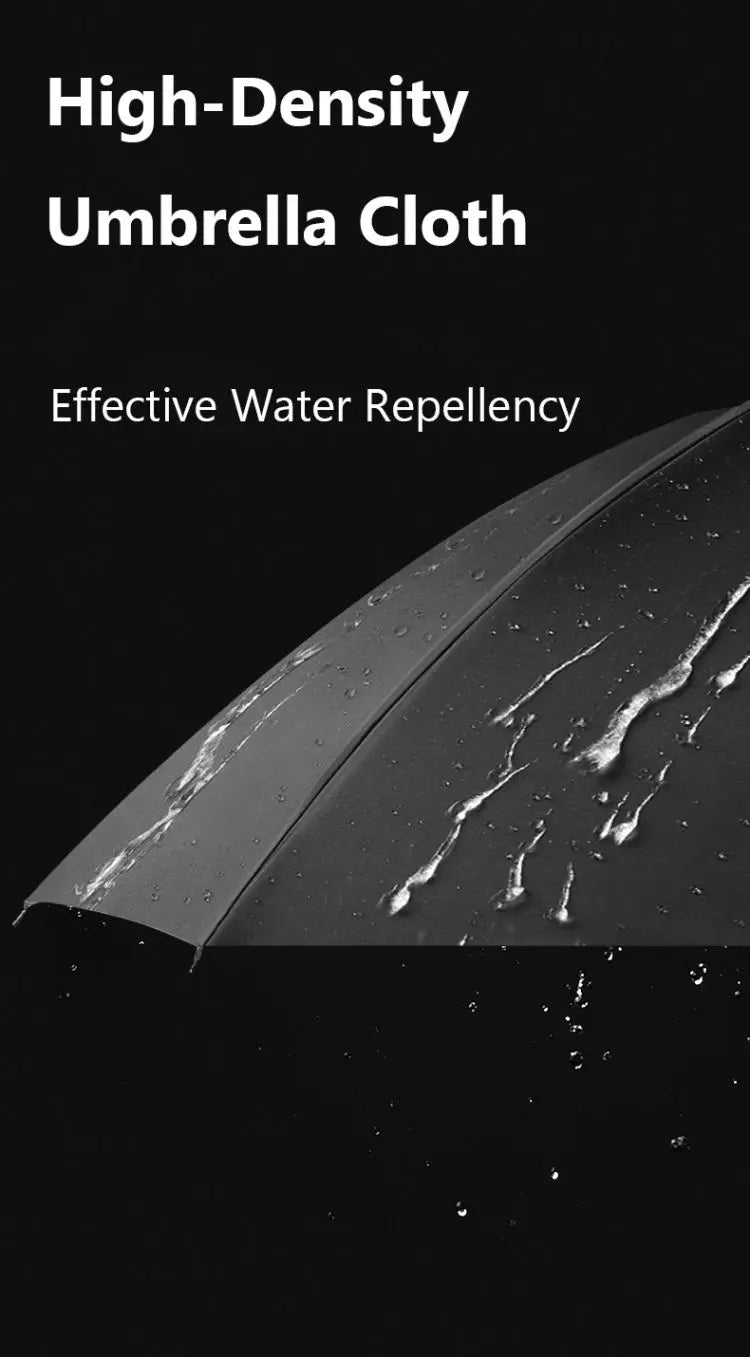 Close-up view of a high-density umbrella cloth demonstrating effective water repellency on the fabric surface.