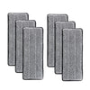 A set of six gray reusable microfiber mop pad refills for spray mops.