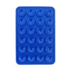 A blue silicone suction cup phone stand for hands-free viewing, featuring multiple circular cups.