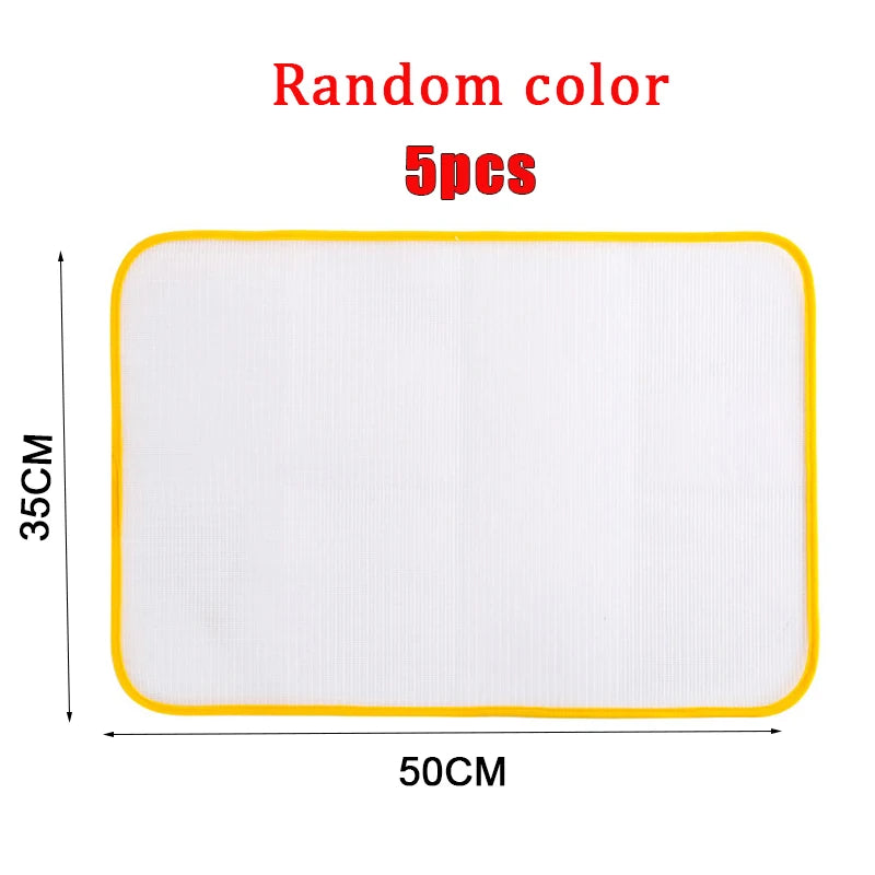 Five random color ironing protection mesh pads, 35cm by 50cm.