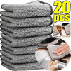 A stack of 20 pieces of thickened steel wire cleaning cloth in black and white patterns.
