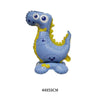A light blue cartoon animal foil balloon shaped like a dinosaur with yellow accents.