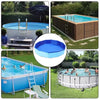 A portable folding foot bath basin is shown being used for pool cleaning, with a large version also visible.