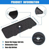Black silicone faucet splash guard mat with non-slip bottom and dishwasher safe features