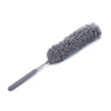 A grey telescopic electrostatic microfiber duster with an extendable stainless steel handle.