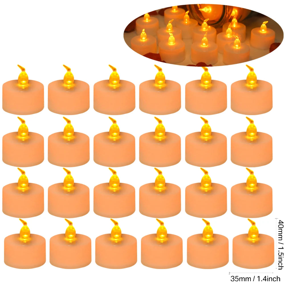 A set of romantic LED heart tea lights with artificial rose petals in a soft peach color.