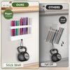 A comparison showing a larger and smaller self-adhesive acrylic straw holder organizer with dumbbells.