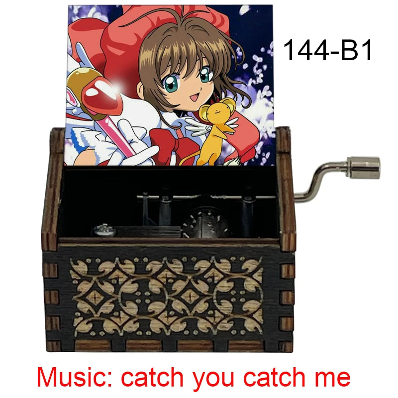 A musical tone box featuring an anime character, labeled 144-B1, with the song catch you catch me.