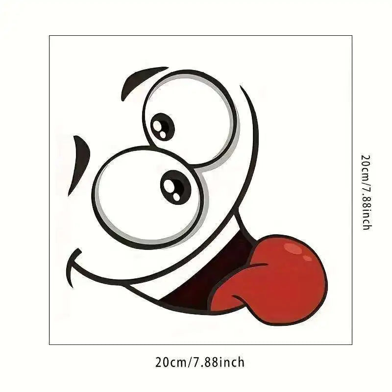 A funny cartoon character with wide eyes and a large tongue sticking out.