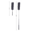 A telescopic electrostatic microfiber duster with an extendable stainless steel handle.