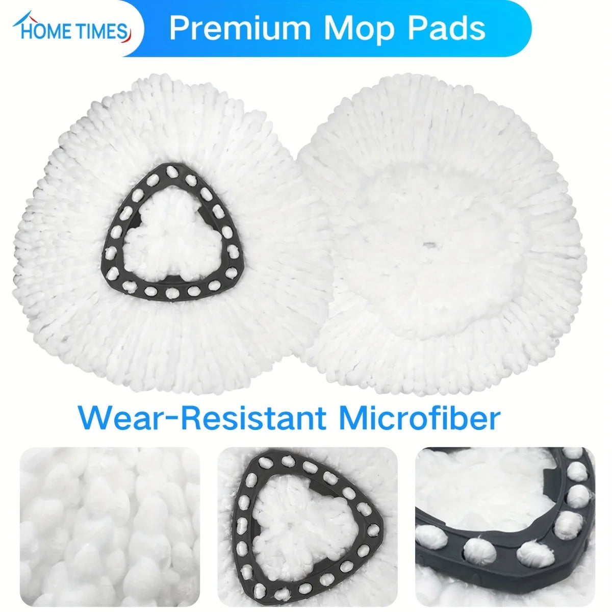 Zwei weiße, widerstandsfähige Mikrofaser-Wischpads mit herzförmigen Designs und strukturierten Fasern