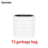 White T3 garbage bag with stacked rings for kitchen trash cans