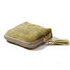Elegant velvet jewelry storage bag with a gold tassel zipper.