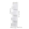 White over-the-door fabric storage organizer with multiple pockets and adjustable height markings