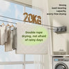 Stainless steel drying rope hanging clothes in a window with a double rope drying feature