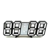 A black 3D LED digital alarm clock with multiple display panels and a central control panel.