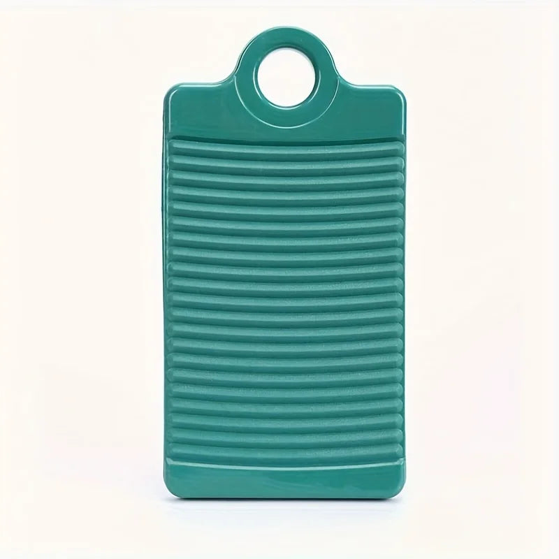 A teal portable anti-slip wash basin with a ribbed texture and a loop handle.