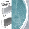 A close-up view of an L style silicone water barrier height 3/5 cm used as a shower threshold.