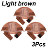 Three light brown velvet headband wig caps shown flat