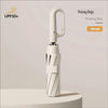 A white large automatic folding umbrella is shown against a light background.