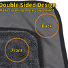 Close-up view of a double-sided microfiber drying towel showing the front and back textures.