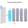 Four pieces of 220cm mop white cloth and telescopic rods for cleaning