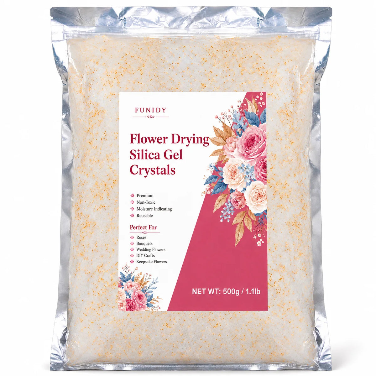 Bag of Flower Drying Silica Gel Crystals for floral preservation