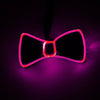 A glowing pink LED light-up bow tie accessory for cosplay
