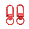 A pair of red alloy snap lobster clasp hooks for jewelry making