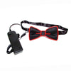 Black and red LED light up anime glasses with a bow design