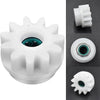 White replacement gears for rotating mops shown in various views
