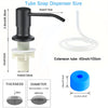 A black tube soap dispenser with a 3 inch opening and an extension tube, along with a blue rubber seal.