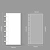 A vertical clear photo booth frame with a white background and mounting holes.