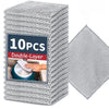 A stack of 10 pairs of double-layer scratch-resistant cleaning cloths in silver mesh texture.
