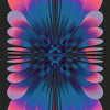 Abstract futurism canvas wall art print featuring radiating pink and blue petal shapes.