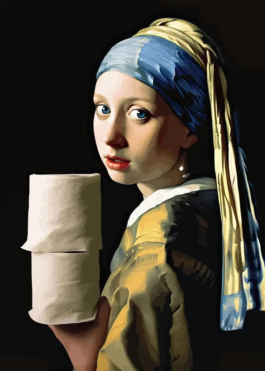 A portrait of a woman wearing a blue headscarf and holding a rolled piece of paper against a dark background.
