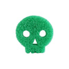 A bright green temperature sensing dish scrubbing sponge.