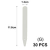 A white T-shaped plant marker with dimensions 1.3cm by 11.8cm.